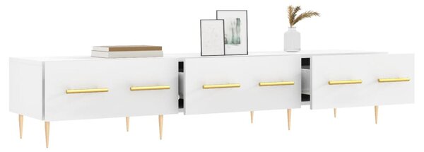Fehér szerelt fa TV-szekrény 150 x 35 x 55 cm