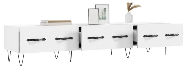Fehér szerelt fa TV-szekrény 150 x 35 x 55 cm