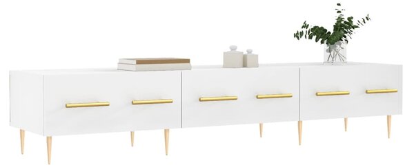Fehér szerelt fa TV-szekrény 150 x 35 x 55 cm