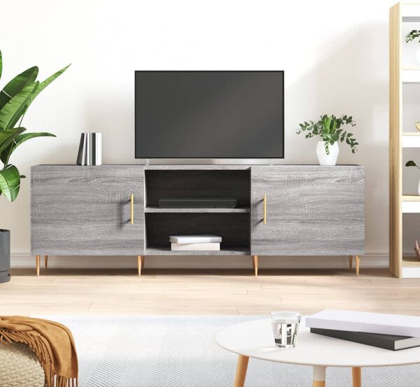 Szürke sonoma színű szerelt fa TV-szekrény 150x30x50 cm