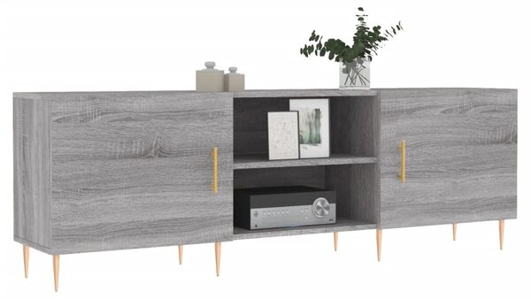 Szürke sonoma színű szerelt fa TV-szekrény 150x30x50 cm