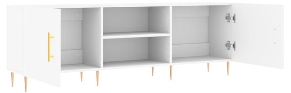 Fehér szerelt fa TV-szekrény 150 x 30 x 50 cm