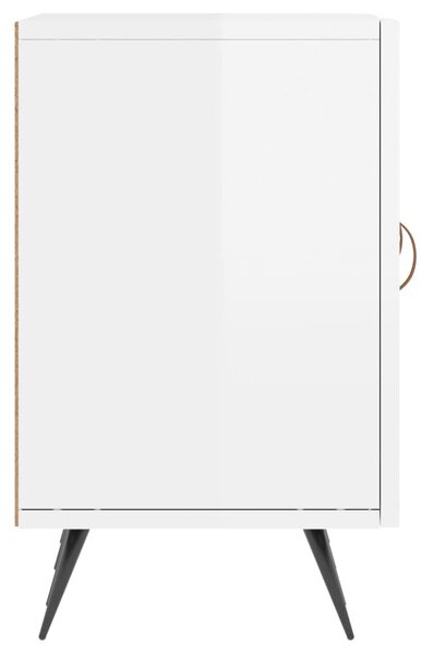 Fehér magasfényű szerelt fa TV-szekrény 150x30x50 cm