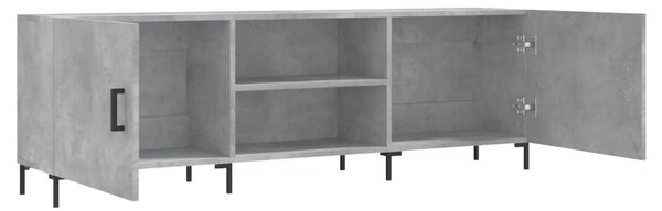 Betonszürke szerelt fa TV-szekrény 150 x 30 x 50 cm