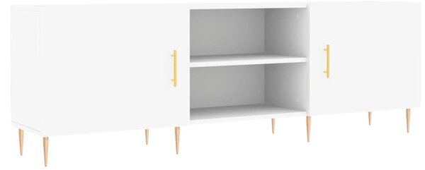 Fehér szerelt fa TV-szekrény 150 x 30 x 50 cm