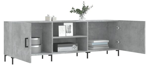 Betonszürke szerelt fa TV-szekrény 150 x 30 x 50 cm