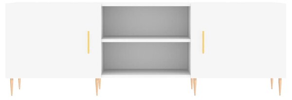 Fehér szerelt fa TV-szekrény 150 x 30 x 50 cm