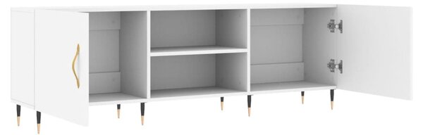 Fehér szerelt fa TV-szekrény 150 x 30 x 50 cm