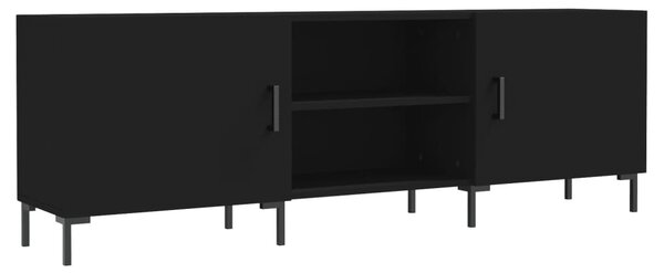 Fekete szerelt fa TV-szekrény 150 x 30 x 50 cm