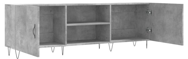 Betonszürke szerelt fa TV-szekrény 150 x 30 x 50 cm