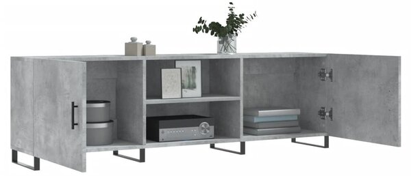 Betonszürke szerelt fa TV-szekrény 150 x 30 x 50 cm
