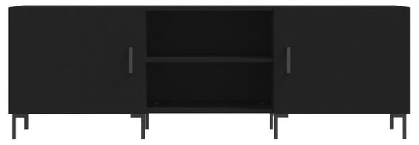 Fekete szerelt fa TV-szekrény 150 x 30 x 50 cm