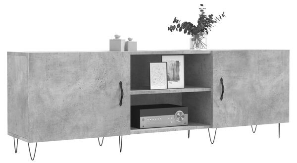 Betonszürke szerelt fa TV-szekrény 150 x 30 x 50 cm