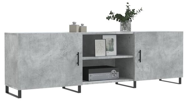 Betonszürke szerelt fa TV-szekrény 150 x 30 x 50 cm