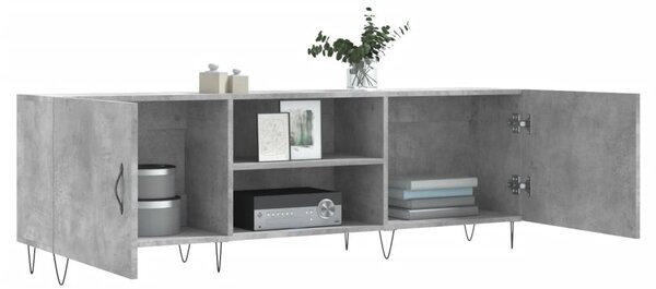 Betonszürke szerelt fa TV-szekrény 150 x 30 x 50 cm