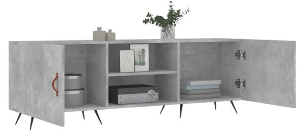 Betonszürke szerelt fa TV-szekrény 150 x 30 x 50 cm