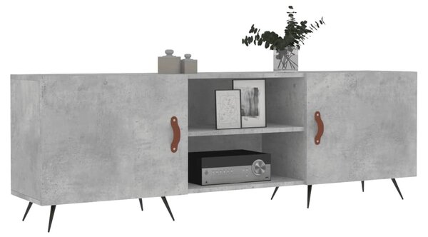 Betonszürke szerelt fa TV-szekrény 150 x 30 x 50 cm