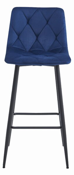 NADO VELVET sötétkék bárszék fekete lábakkal