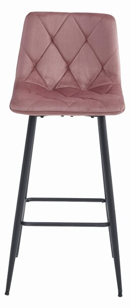 NADO VELVET sötét rózsaszín bárszék fekete lábakkal