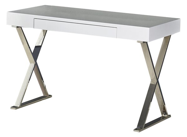 B31 íróasztal - 120 cm - fehér / króm