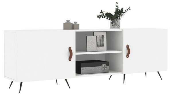 Fehér szerelt fa TV-szekrény 150 x 30 x 50 cm