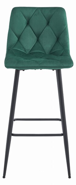 NADO VELVET sötétzöld bárszék fekete lábakkal