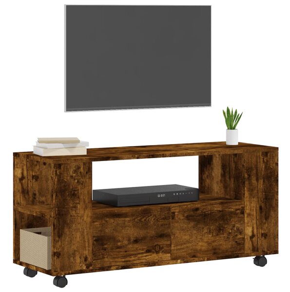 Füstös tölgy színű szerelt fa TV-szekrény 102x34,5x43 cm
