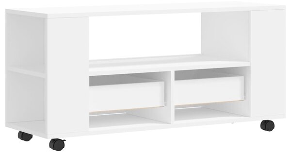 Fehér szerelt fa TV-szekrény 102x34,5x43 cm