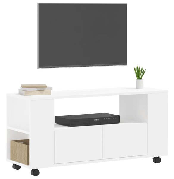Fehér szerelt fa TV-szekrény 102x34,5x43 cm