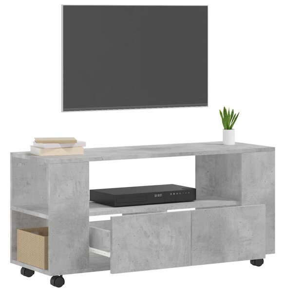 Betonszürke szerelt fa TV-szekrény 102x34,5x43 cm