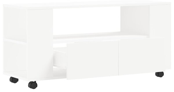 Fehér szerelt fa TV-szekrény 102x34,5x43 cm