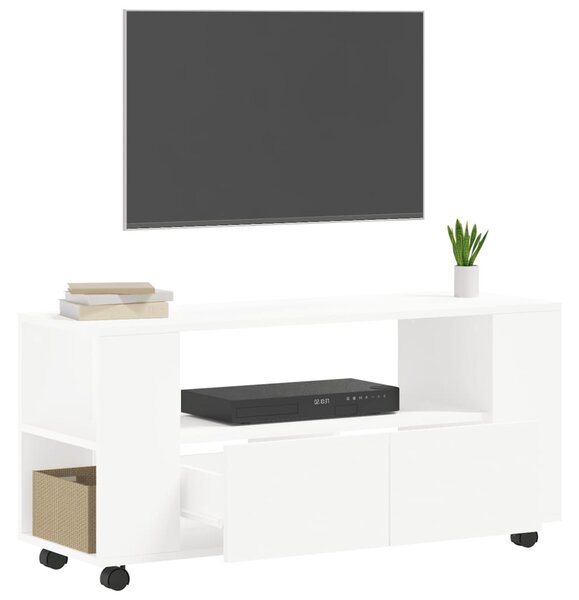 Fehér szerelt fa TV-szekrény 102x34,5x43 cm