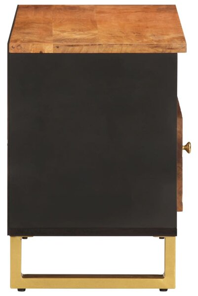 Barna és barna tömör mangófa TV-szekrény 80x33,5x46 cm