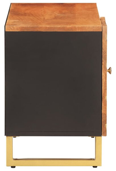 Barna és barna tömör mangófa TV-szekrény 80x31,5x46 cm