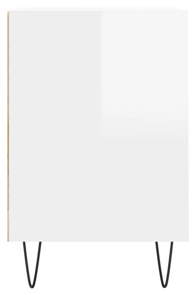 Fehér magasfényű szerelt fa TV-szekrény 100x35x55 cm