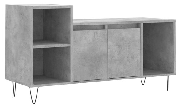Betonszürke szerelt fa TV-szekrény 100 x 35 x 55 cm