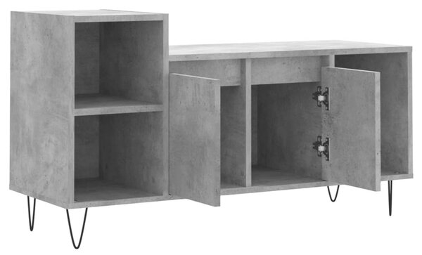 Betonszürke szerelt fa TV-szekrény 100 x 35 x 55 cm