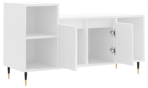 Fehér szerelt fa TV-szekrény 100x35x55 cm