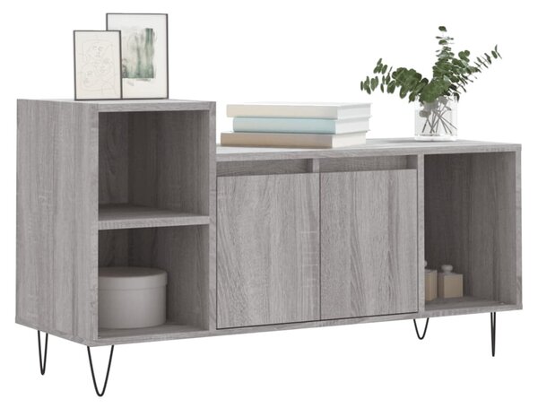 Szürke sonoma színű szerelt fa TV-szekrény 100x35x55 cm
