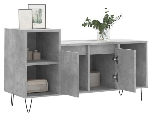Betonszürke szerelt fa TV-szekrény 100 x 35 x 55 cm
