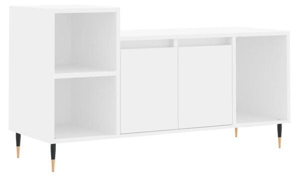 Fehér szerelt fa TV-szekrény 100x35x55 cm