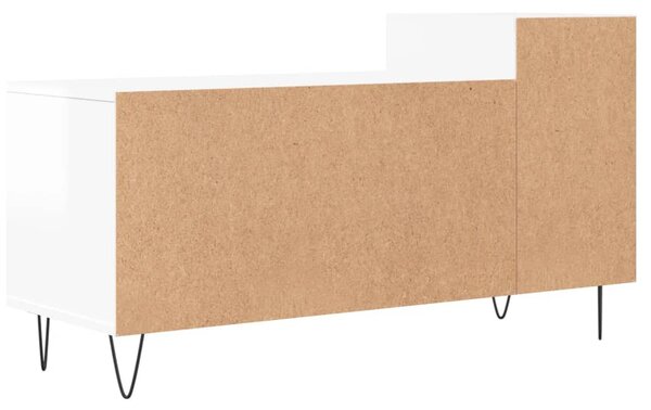 Fehér magasfényű szerelt fa TV-szekrény 100x35x55 cm