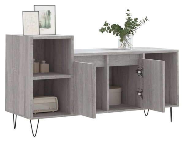 Szürke sonoma színű szerelt fa TV-szekrény 100x35x55 cm