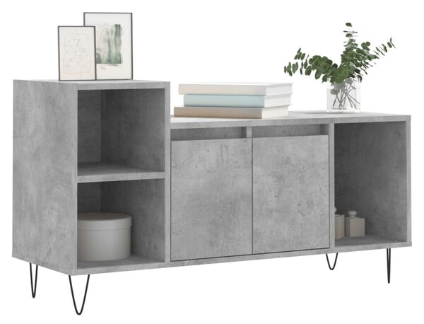 Betonszürke szerelt fa TV-szekrény 100 x 35 x 55 cm