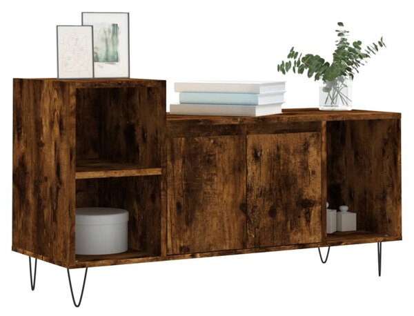 Füstös tölgy színű szerelt fa TV-szekrény 100x35x55 cm