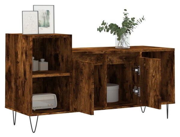 Füstös tölgy színű szerelt fa TV-szekrény 100x35x55 cm