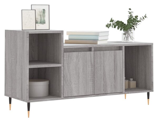 Szürke sonoma színű szerelt fa TV-szekrény 100x35x55 cm