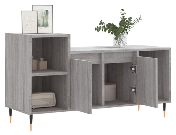 Szürke sonoma színű szerelt fa TV-szekrény 100x35x55 cm