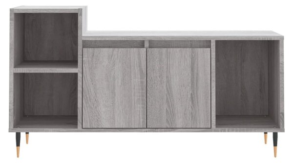 Szürke sonoma színű szerelt fa TV-szekrény 100x35x55 cm