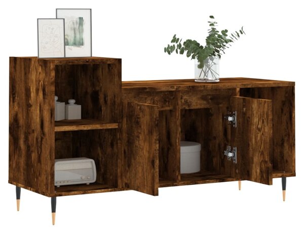 Füstös tölgy színű szerelt fa TV-szekrény 100x35x55 cm